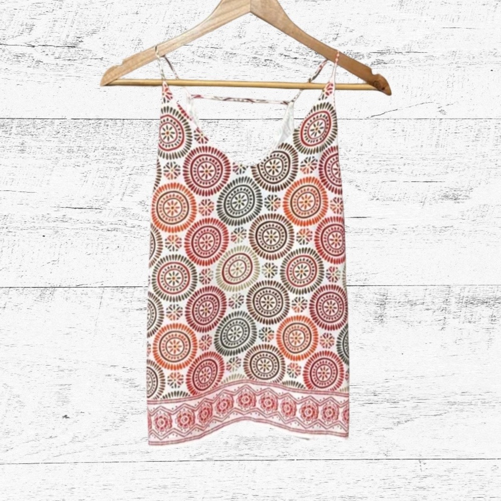 LOFT Pink Camisole with Ornate Medallion Design